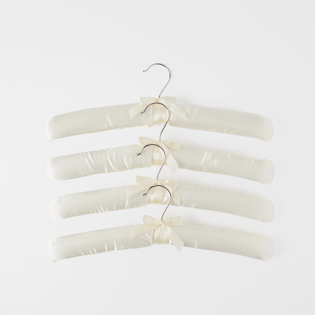 Buy Satin Coat Hangers Set Of 4 Ivory Online Bed Bath N' Table