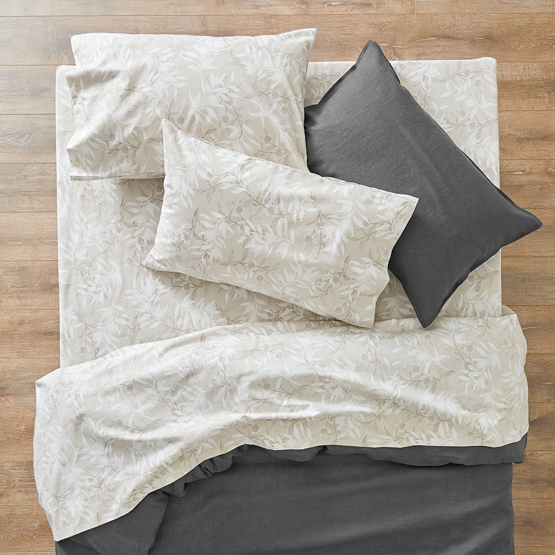 Shop Hakea Flannelette Sheet Set Beige Floral Online Bed Bath N' Table