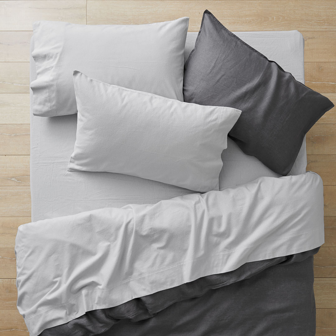 Shop Flannelette Sheet Set Silver Online Bed Bath N' Table