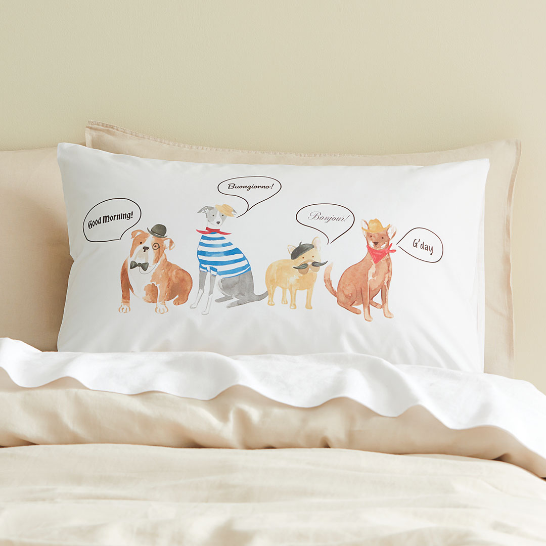 Buy Good Morning Dogs Standard Pillowcase Online Bed Bath N' Table