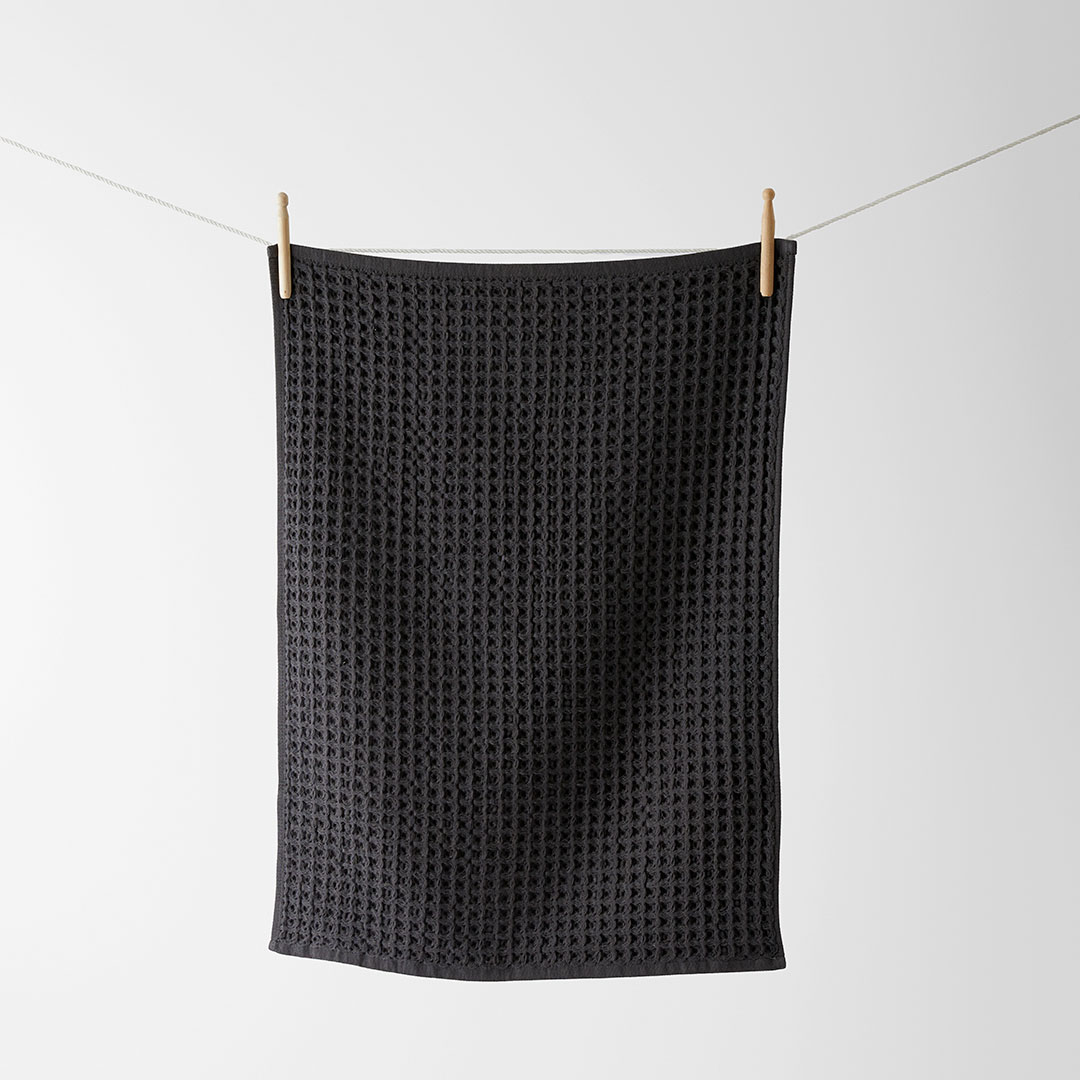 Shop Waffle Tea Towel Set Of 2 - Stone Online | Bed Bath N' Table
