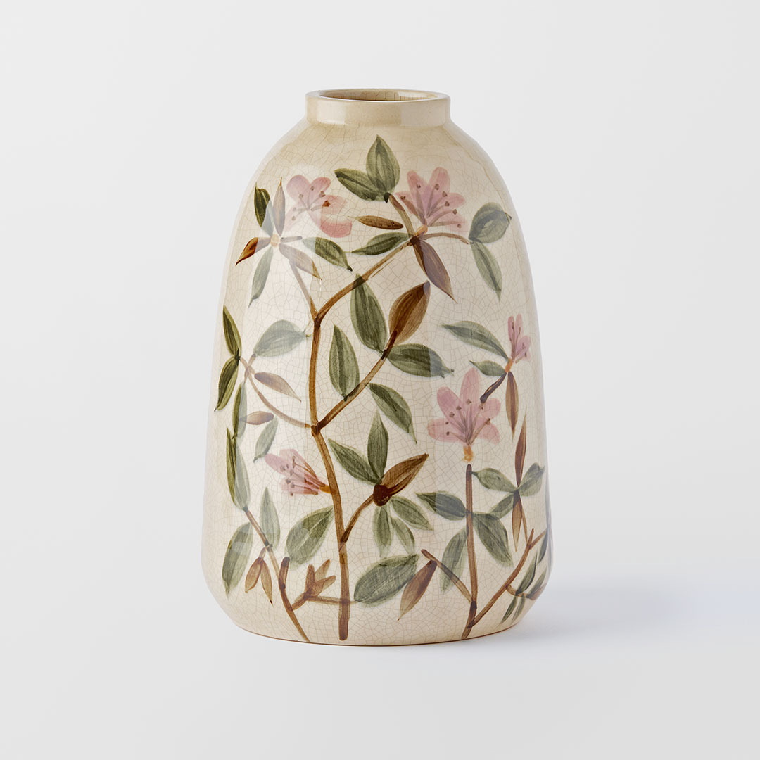 Large Pink Green Draped Vase Croisiere main image 1