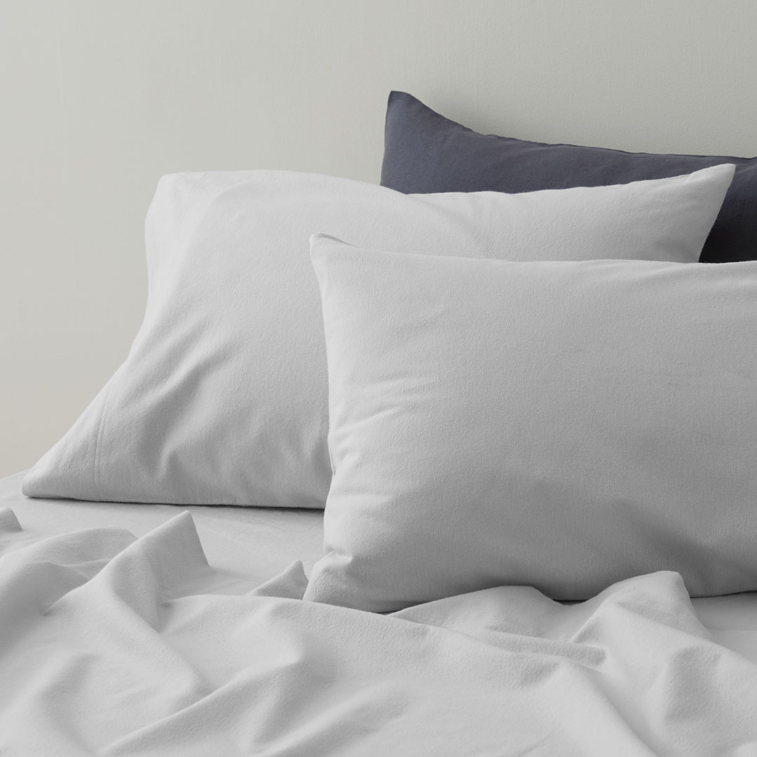 Shop Flannelette Sheet Set - Silver Online | Bed Bath N' Table