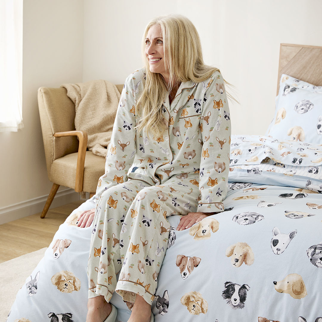 Shop Lindale Flannelette Pyjamas - Green Online | Bed Bath N' Table