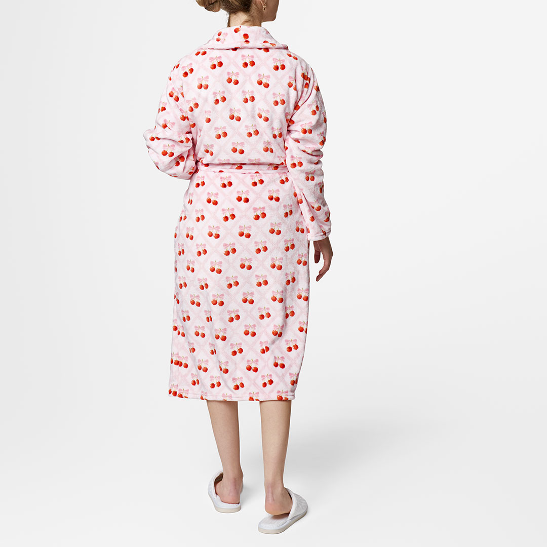 Shop Cherry Bow Printed Plush Robe Online | Bed Bath N' Table