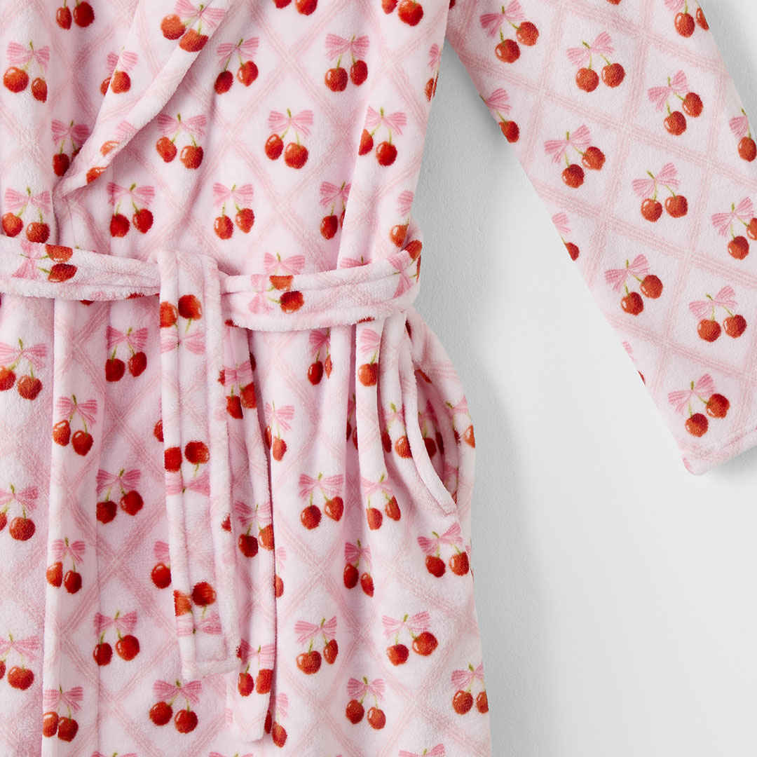 Plush Robe Pattern Shop Cherry Bow Printed Plush Robe Online | Bed Bath N' Table