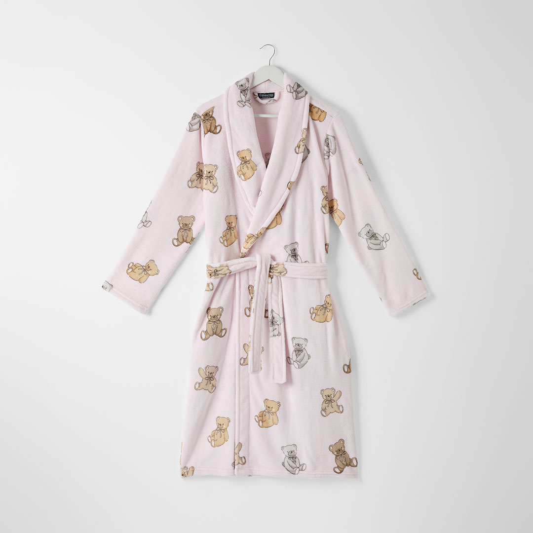 Shop Cuddly Bear Printed Plush Robe Online | Bed Bath N' Table