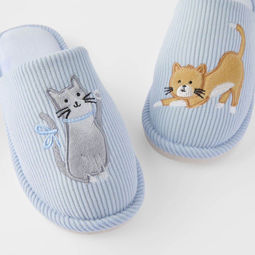 Shop Cord Tabby Cat Slippers Online | Bed Bath N' Table