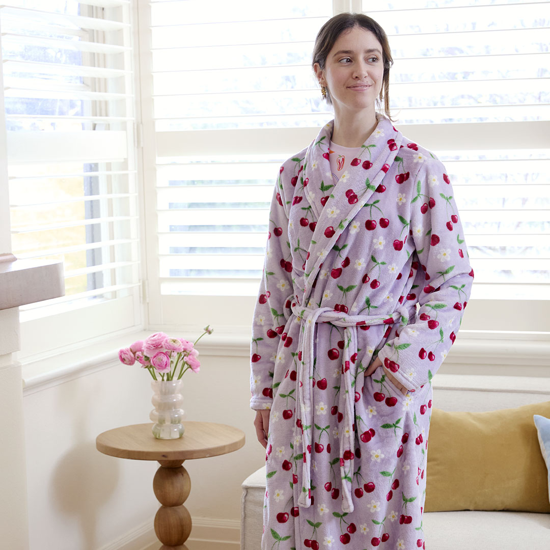 Bed 2 Robe Shop Sweet Cherry Printed Robe Online | Bed Bath N' Table