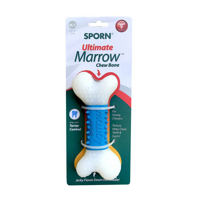 Sporn Ultimate Marrow Chew Bone Dog Toy in White