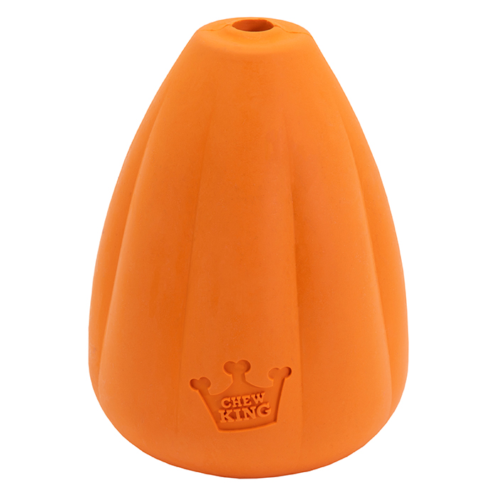 Chew King Rubber Bacon Treat Dispenser Dog Toy in Orange, Large