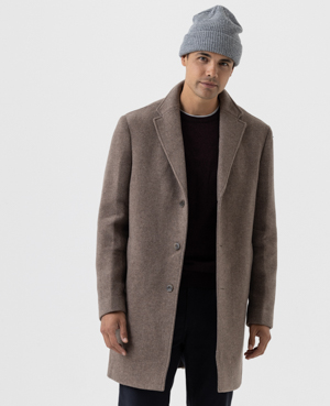 Rodd & Gunn Lodestone Wool Blend Overcoat In Fawn