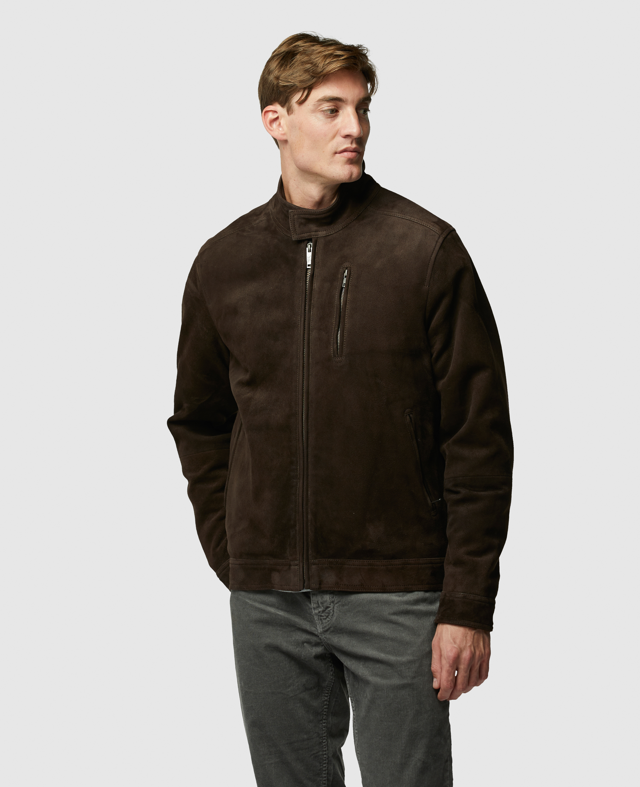Rodd & Gunn Anchorite Suede Jacket In Carob