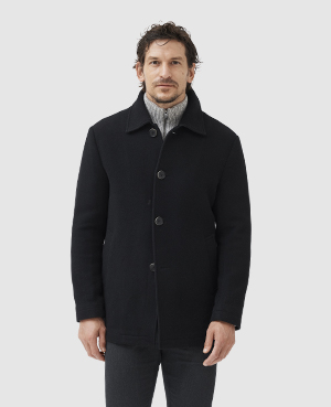 Rodd & Gunn Berkely Wool Blend City Coat In Pitch