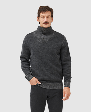 Rodd & Gunn Rodd And Gunn Studholme Mockneck Pullover Sweater In Charcoal
