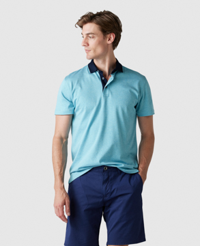 Rodd & Gunn Stanley Sports Fit Dot Short Sleeve Polo In Turquoise