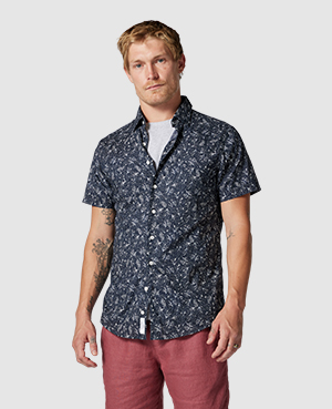Rodd & Gunn Owen River Short Sleeve Sports Fit Shirt In Navy