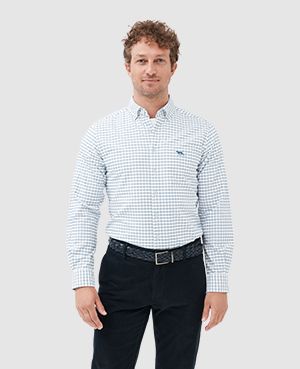 Rodd & Gunn Gunn Check Oxford Button-down Shirt In Ink