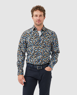 Rodd & Gunn Torrance Street Long Sleeved Sports Fit Button Down Shirt In Ocean
