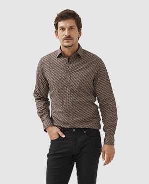 Rodd & Gunn Grantlea Sports Fit Geometric Print Button-up Shirt In Autumn