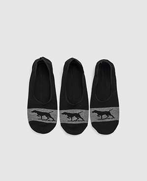 Rodd & Gunn Gunner Lo Show Sock 3 Pack In Nero/grey