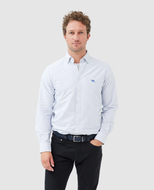 Rodd & Gunn Gunn Check Oxford Sports Fit Shirt In Royal