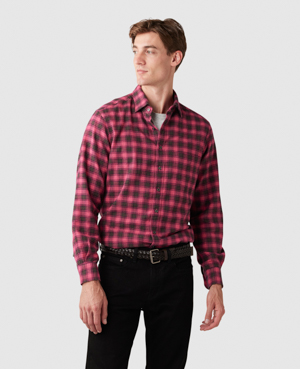 Rodd & Gunn Radbrook Sports Fit Plaid Flannel Button-up Shirt In Bubblegum