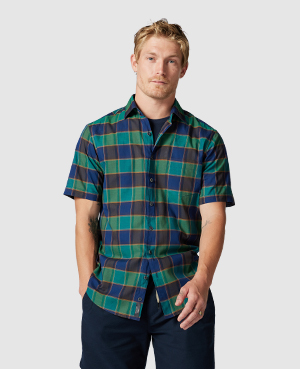 Rodd & Gunn Spring Grove Check Original Fit Short Sleeve Cotton Button-up Shirt In Dusk