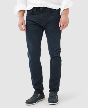 Rodd & Gunn Weston Straight Italian Denim In Blue Black