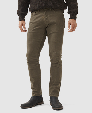 Rodd & Gunn Motion Melange Straight Fit Jeans In Nutmeg In Army