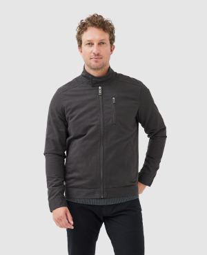 Rodd & Gunn Armitage Cotton Twill Harrington Jacket In Pewter