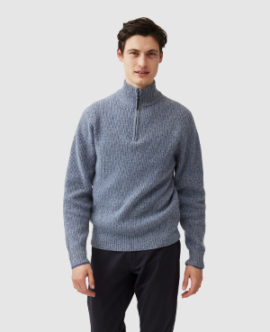 Rodd & Gunn Men's Robbies Road Quarter-zip Sweater In Surf