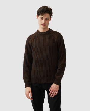 Rodd & Gunn Mackinder Crewneck Sweater In Black Sand
