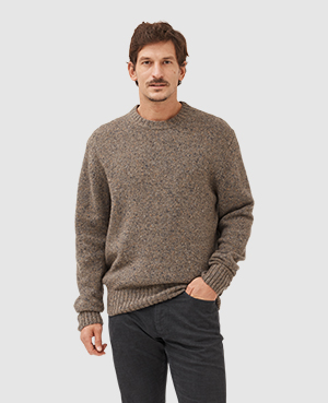 Rodd & Gunn Cox Road Tweed Wool Blend Crewneck Sweater In Gravel