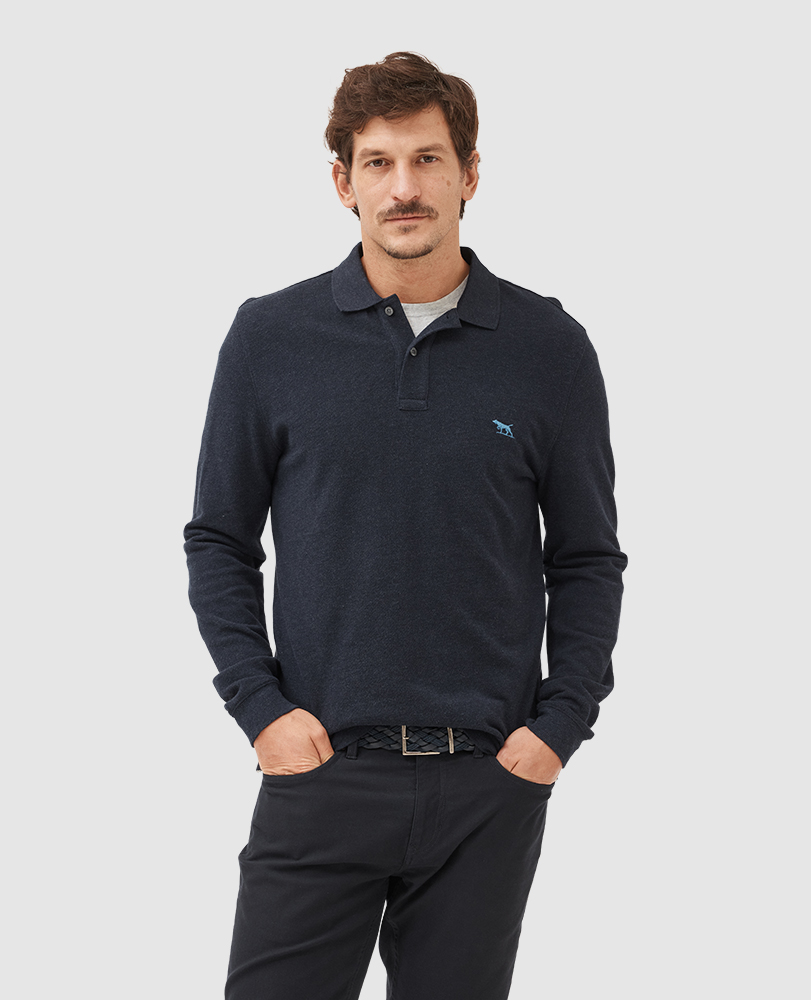 Rodd & Gunn Ls Gunn Polo In Navy