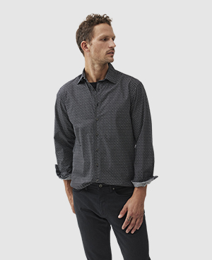 Rodd & Gunn Notown Button Front Shirt In Onyx