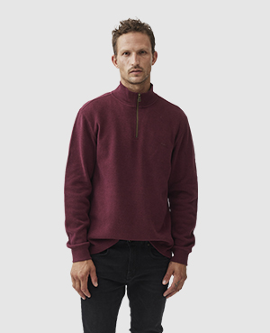 Rodd & Gunn Alton Ave Quarter Zip Sweater In Berry