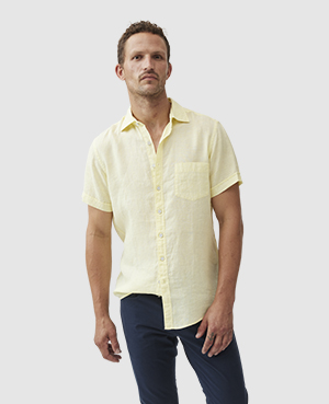 Rodd & Gunn Ellerslie Linen Textured Classic Fit Button-up Shirt In Limon
