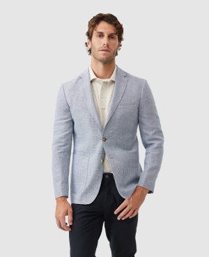Rodd & Gunn Men's The Cascades Wool & Linen-blend Slim-fit Two-button Blazer In Sky