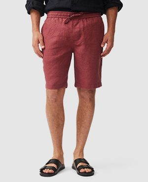 Rodd & Gunn Linen 9" Resort Short In Berry