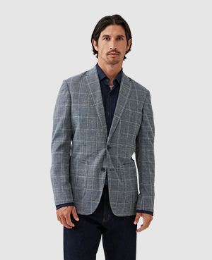 Rodd & Gunn Karaka Point Windowpane Check Wool Blend Sport Coat In Aquamarine