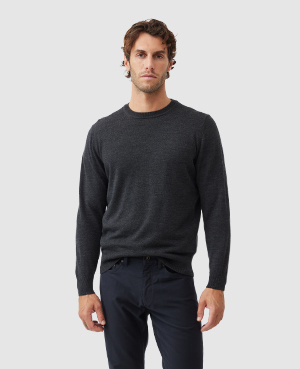 Rodd & Gunn Ferndale Crewneck Sweater In Charcoal Marle