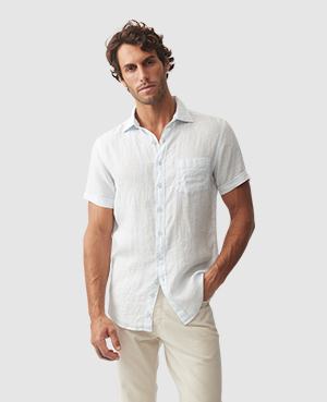Rodd & Gunn Palm Beach Short Sleeve Slim Fit Shirt In Iceberg