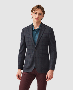 Rodd & Gunn Campbell Point Windowpane Plaid Sport Coat In Gray