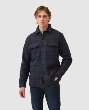 Rodd & Gunn Wadestown Slim Sports Fit Plaid Shirt Jacket In Midnight