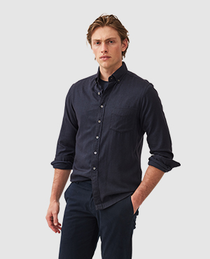 Rodd & Gunn Rodd And Gunn Barrhill Long Sleeve Slim Fit Shirt In Twilight