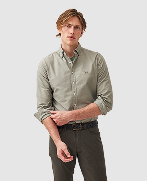 Rodd & Gunn Gunn Oxford Pd Long Sleeve Slim Fit Shirt In Sage