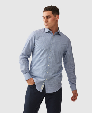Rodd & Gunn Glenhope Slim Fit Button Front Shirt In Bluejay