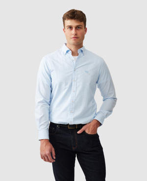 Rodd & Gunn Gunn Check Oxford Sports Fit Shirt In Malibu