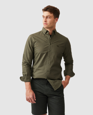 Rodd & Gunn Gunn Oxford Pd Sports Fit Shirt In Green